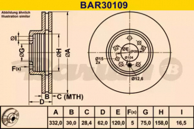 BARUM bar30109 -  Тормозной диск