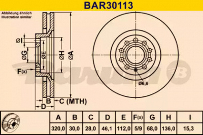BARUM bar30113 -  Тормозной диск