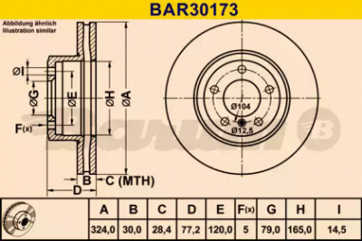 BARUM bar30173 -  Тормозной диск