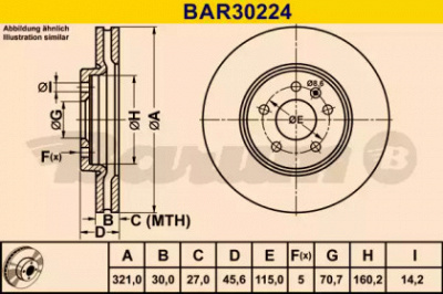 BARUM bar30224 -  Тормозной диск