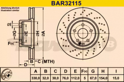 BARUM bar32115 -  Тормозной диск