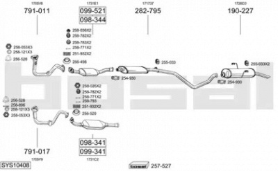 BOSAL sys10408 - Система выпуска ОГ