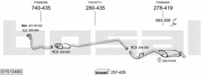 BOSAL sys10490 - Система выпуска ОГ