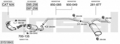BOSAL sys10643 - Система выпуска ОГ