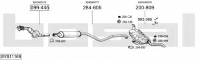 BOSAL sys11168 - Система выпуска ОГ