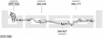BOSAL sys11588 - Система выпуска ОГ