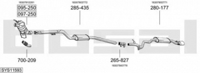 BOSAL sys11593 - Система выпуска ОГ