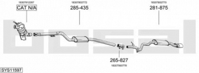 BOSAL sys11597 - Система выпуска ОГ
