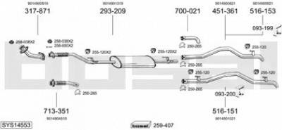 BOSAL sys14553 - Система выпуска ОГ