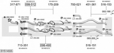 BOSAL sys14555 - Система выпуска ОГ