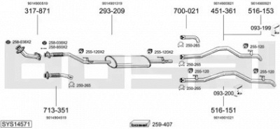 BOSAL sys14571 - Система выпуска ОГ