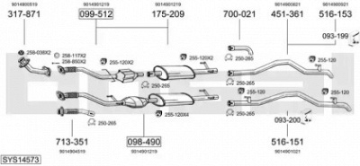 BOSAL sys14573 - Система выпуска ОГ