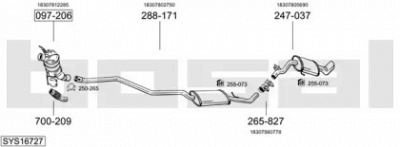BOSAL sys16727 - Система выпуска ОГ