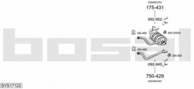 BOSAL sys17122 -  Система выпуска ОГ