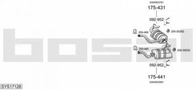 BOSAL sys17128 -  Система выпуска ОГ