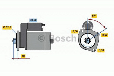 BOSCH 0001312108 -  Стартер, 12В 1.7кВт