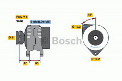 BOSCH 0123110007 -  Генератор