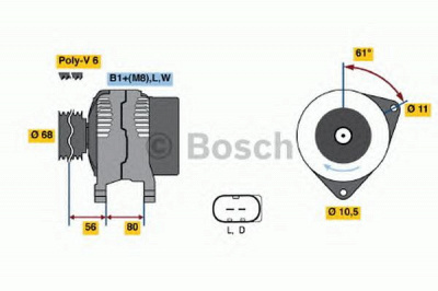 BOSCH 0124510001 -  Генератор