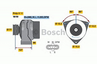 BOSCH 0124555004 -  Генератор