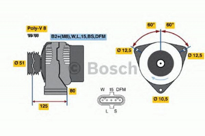 BOSCH 0124555016 -  Генератор