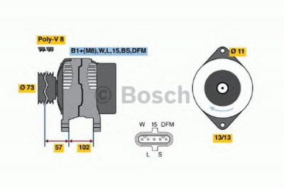 BOSCH 0124655019 -  Генератор