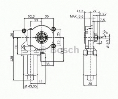BOSCH 0130821492 -  Электродвигатель, стеклоподъемник