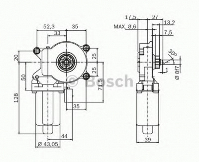 BOSCH 0130821543 -  Электродвигатель, стеклоподъемник