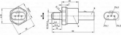 BOSCH 0281002238 -  Датчик, давление подачи топлива