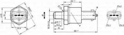 BOSCH 0281002398 -  Датчик, давление подачи топлива