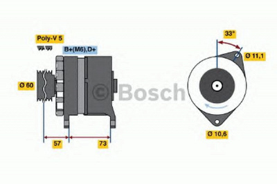 BOSCH 0986037130 -  Генератор