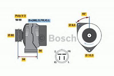 BOSCH 0986044791 -  Генератор