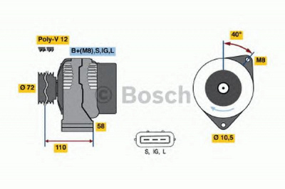 BOSCH 0986046040 -  Генератор
