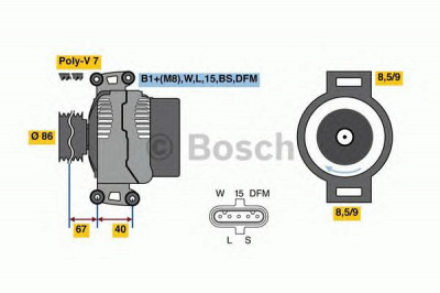 BOSCH 0986049780 -  Генератор