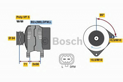 BOSCH 0986080100 -  Генератор