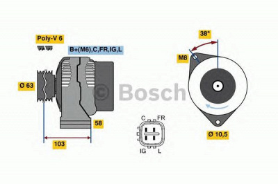 BOSCH 0986080240 -  Генератор