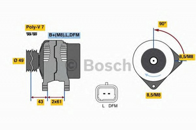 BOSCH 0986080330 -  Генератор