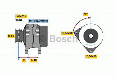 BOSCH 0986080530 -  Генератор