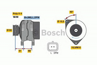 BOSCH 0986080680 -  Генератор