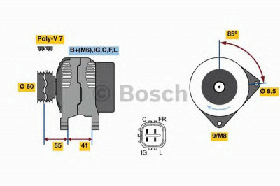 BOSCH 0986080730 -  Генератор