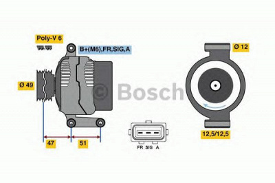 BOSCH 0986080750 -  Генератор