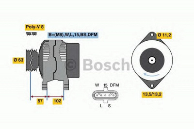 BOSCH 0986081010 -  Генератор