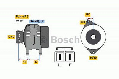 BOSCH 0986081150 -  Генератор, 14В 100А