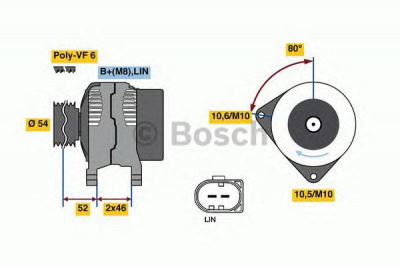 BOSCH 0986081190 -  Генератор