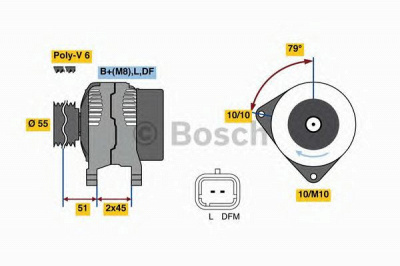 BOSCH 0986081350 -  Генератор
