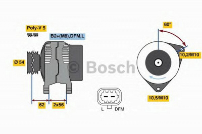 BOSCH 0986081380 -  Генератор