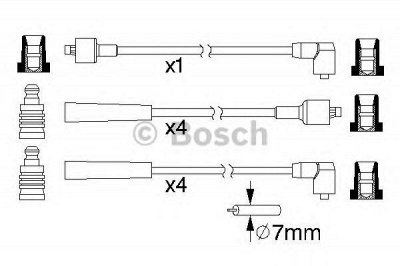 BOSCH 0986357104 -  Комплект проводов зажигания