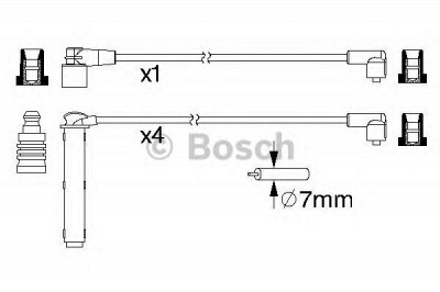 BOSCH 0986357223 -  Комплект проводов зажигания