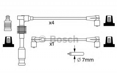 BOSCH 0986357227 -  Комплект проводов зажигания