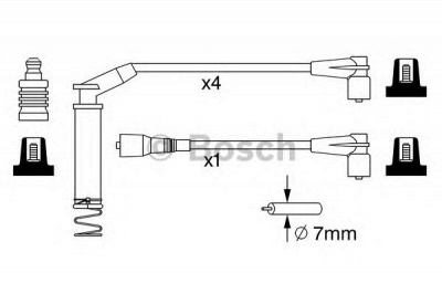 BOSCH 0986357281 -  Комплект проводов зажигания