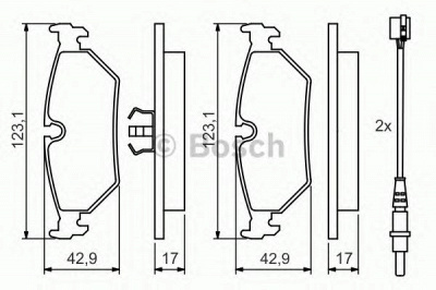 BOSCH 0986424027 -  Комплект тормозных колодок, дисковый тормоз